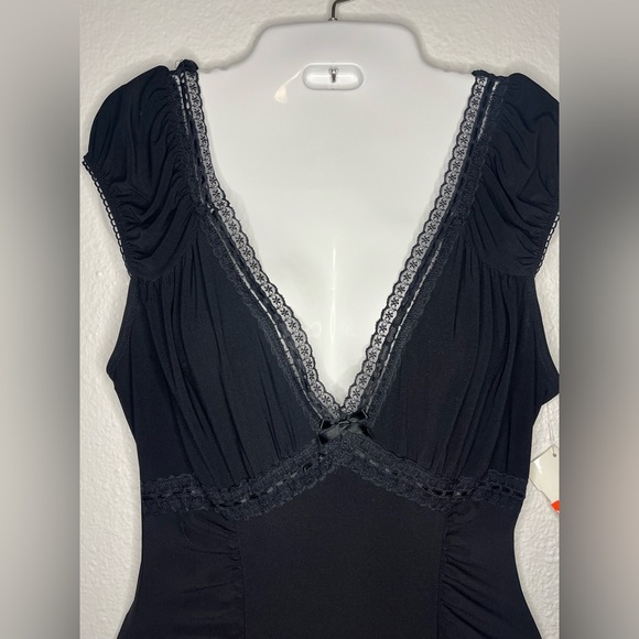 Fire Los Angeles Black Lace Trim Midi Dress – Size M (NWT) 🖤 - Picture 2 of 6